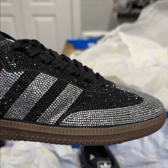 Adidas Samba Women's Black and Silver Rhinestones 8.5 Sneakers - Picture 5 of 7